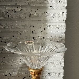 Vintage Cut 24% Lead Crystal Glass pegged candlestick cup